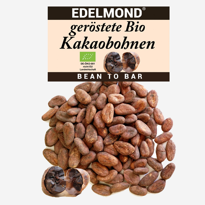 Geröstete und schokolierte Bio Kakaobohnen